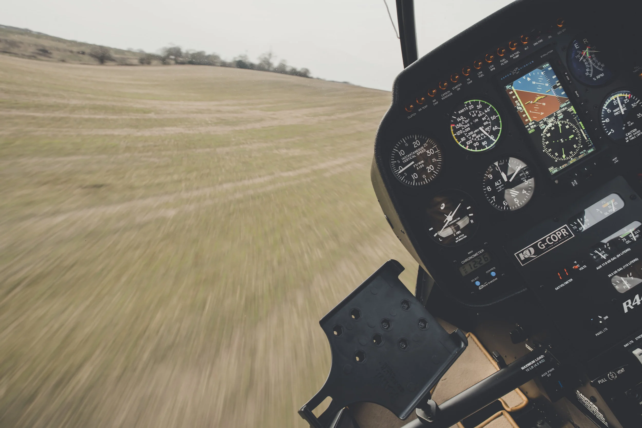 Discovery flight over countryside