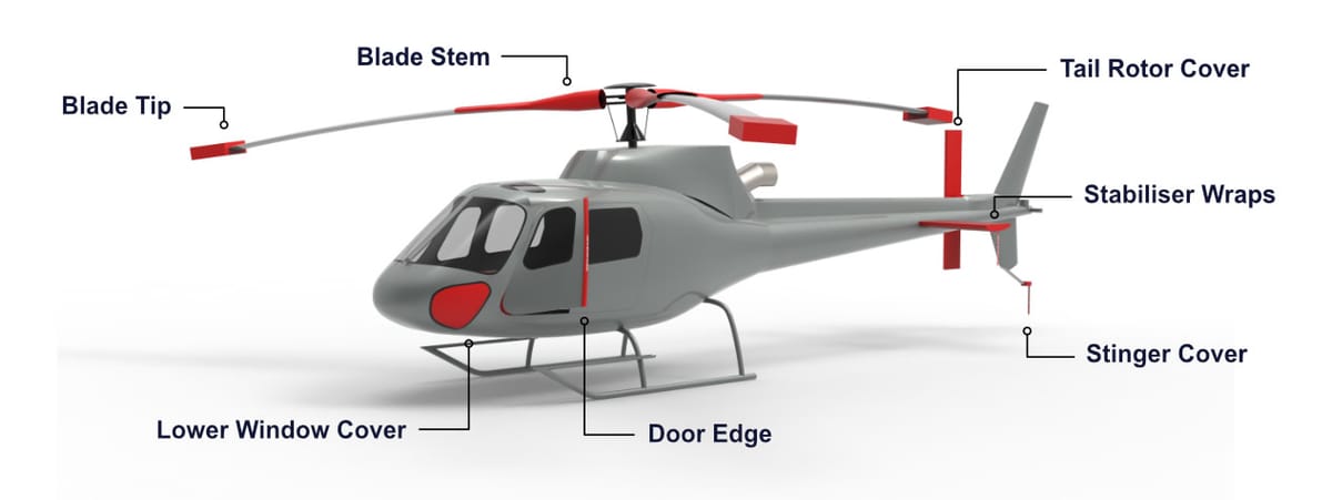 Diagram of blade tip, door edge and window covers