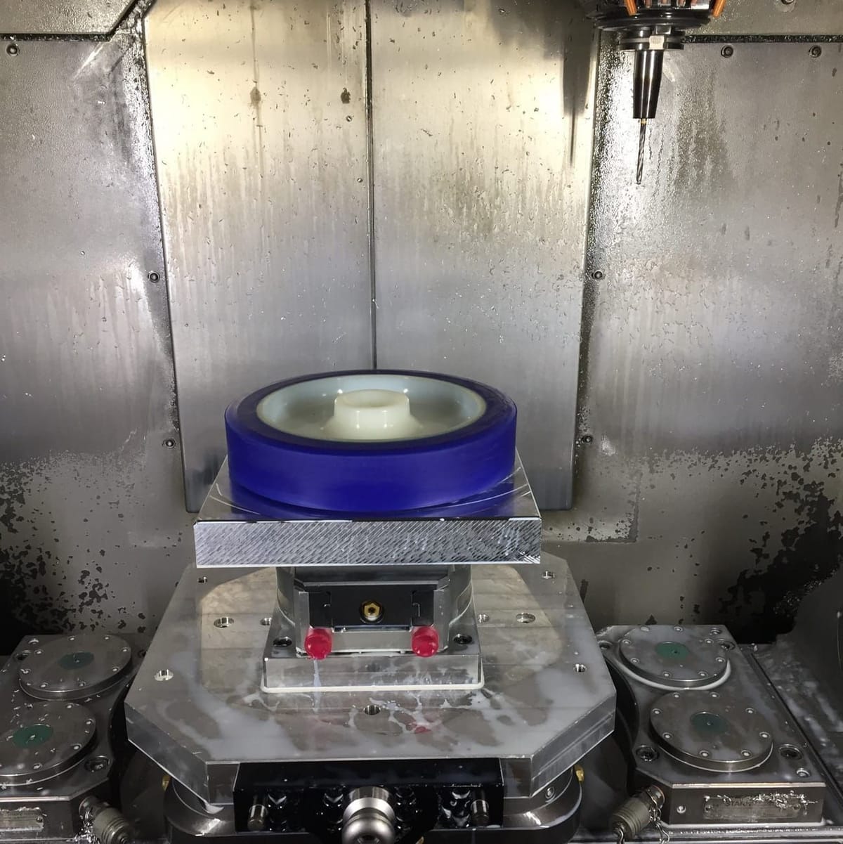 Easy Wheels wheel being CNC-machined